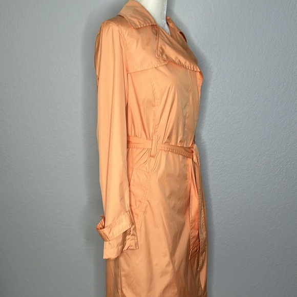 Kenneth Cole Women’s Spring Trench Coat Lightweight Pastel Orange Sherbet XS - Picture 5 of 12